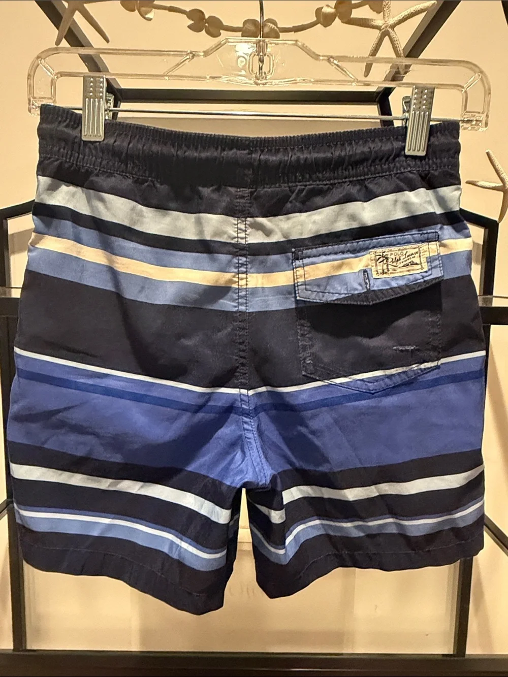 Polo by Ralph Lauren Blue & Navy Striped Boys' Swim Trunks